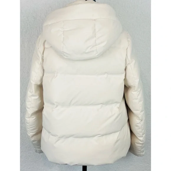 UNIQLO • Cream Seamless Hooded Down Puffer Jacket, XS - Picture 5 of 16